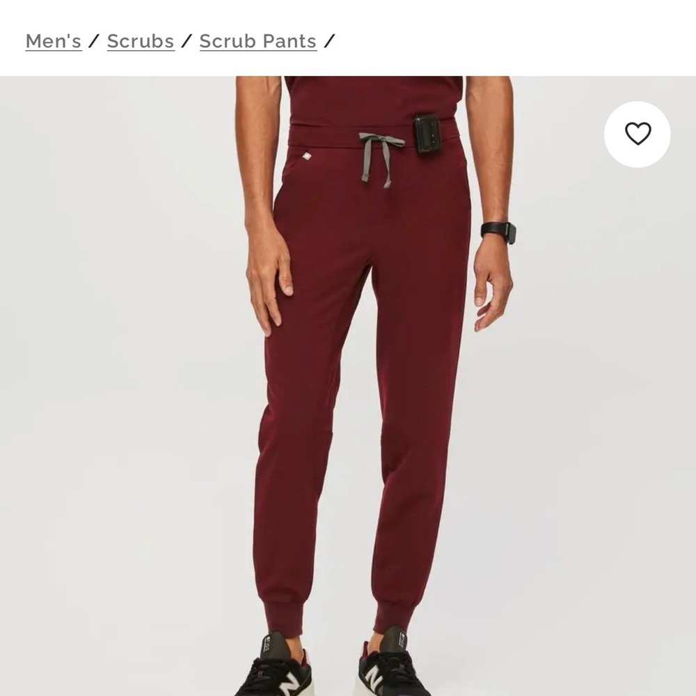 Men's Burgundy Fig Jogger Scrub Pants